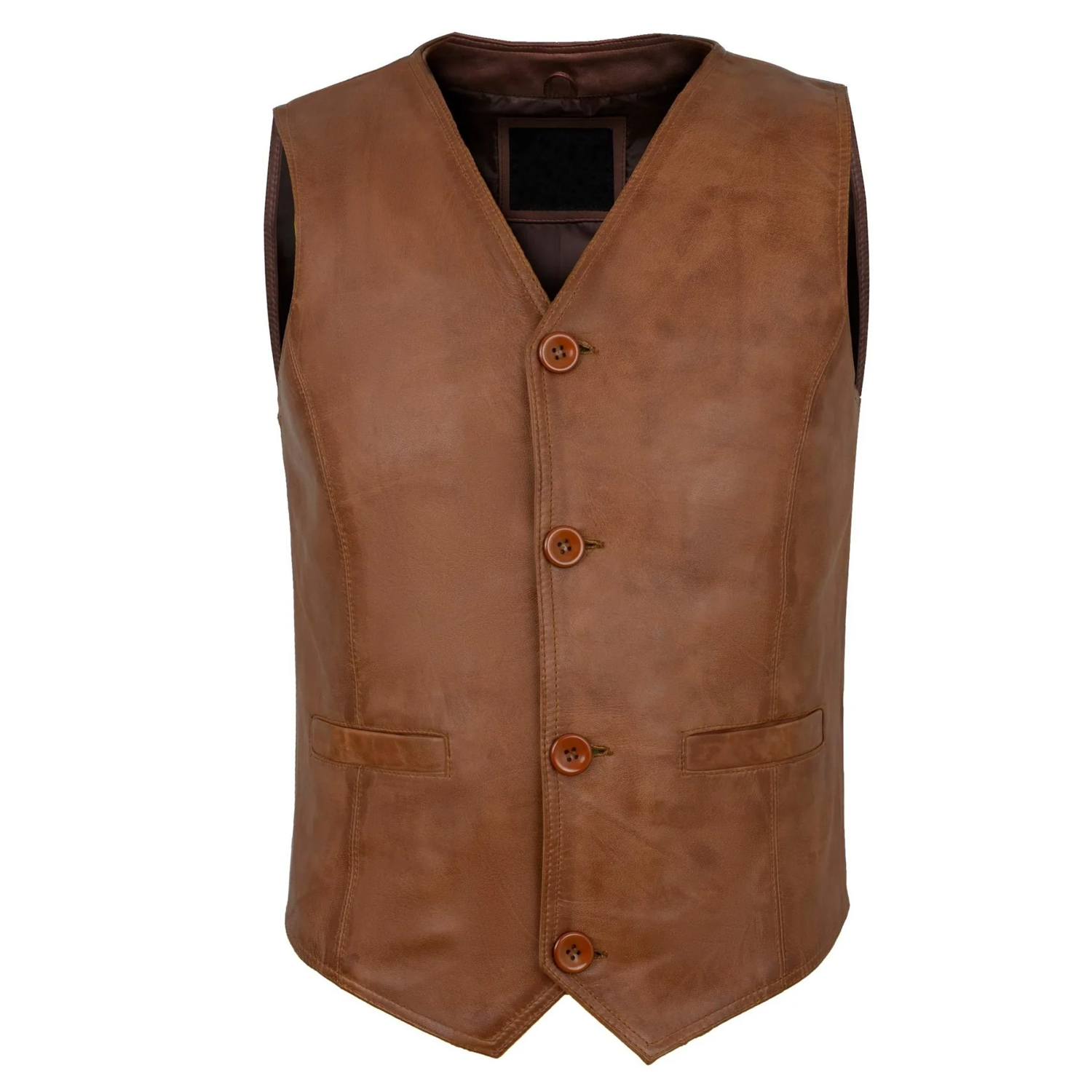 Tan Brown Leather Vest – Timeless Elegance